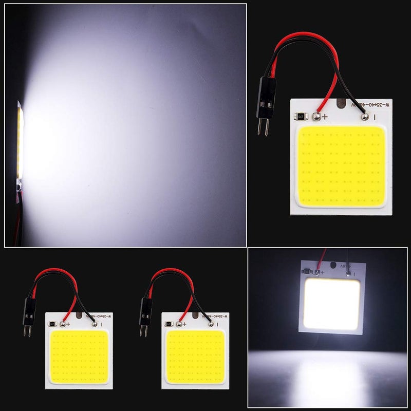 Grandview COB 10-Pack 48-SMD DC12V LED Panel Dome Lamp Auto Car Interior Reading Plate Light Roof Ceiling Interior Wired Lamp With 10x BA9S T10 Festoon Adapters - Image 4